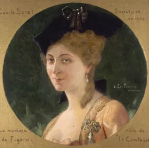Portrait de Cecile Sorel by Louis Edouard Fournier Oil Painting