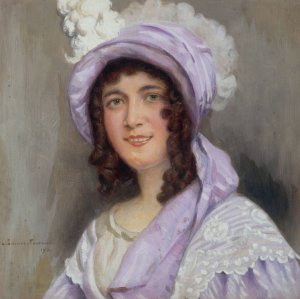 Portrait de Mademoiselle Maille, societaire de la Comedie-Francaise, dans le role de Mme de Lancy dans 'Antony'. by Louis Edouard Fournier Oil Painting