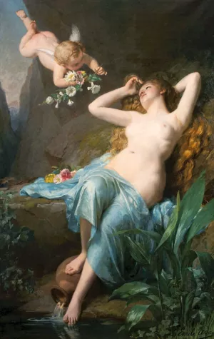 L'Amour de la Nymphe by Louis Emile Adan - Oil Painting Reproduction