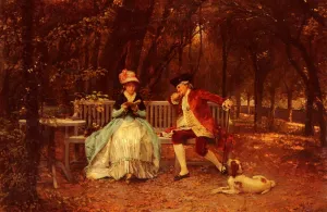 The Suitor by Louis Emile Adan Oil Painting