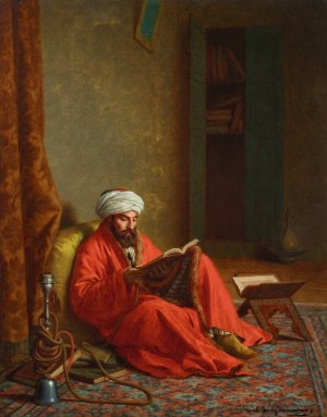 The Reader Oil painting by Louis-Emile Pinel De Grandchamp