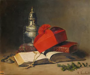 Still Life With A Censer And A Cardinal's Hat Oil painting by Louis-Eugene Lambert