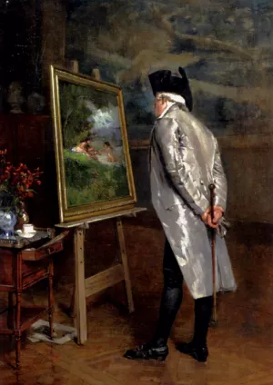 The Connoisseur by Louis-Eugene Leroux Oil Painting