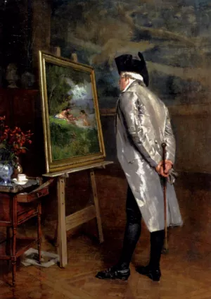 The Connoisseur Oil painting by Louis-Eugene Leroux