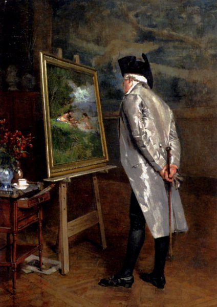 The Connoisseur by Louis-Eugene Leroux - Hand-Painted Oil Painting Reproduction