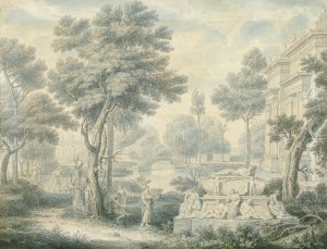Arcadisch landschap met een graftombe by Louis Fabritius Dubourg Oil Painting
