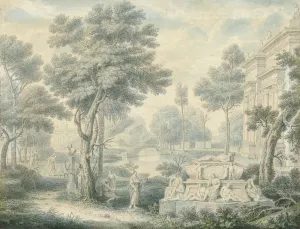Arcadisch landschap met een graftombe by Louis Fabritius Dubourg Oil Painting