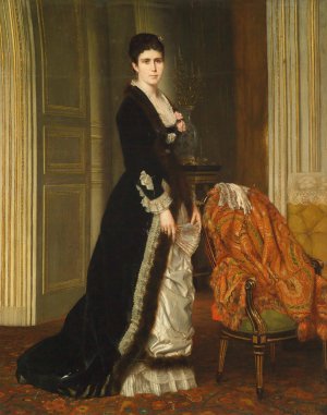 Portrait de Mme Aubry-Vites by Louis-Francois-Prosper Roux Oil Painting