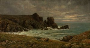 Rocky seaside by Louis Frederic Schutzenberger Oil Painting