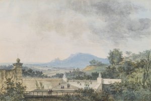 Panoramic View across a Terraced Park by Louis Gabriel Moreau Oil Painting