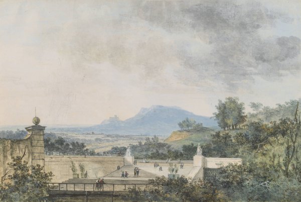 Main Product Photo of Panoramic View across a Terraced Park  Painting by Louis Gabriel Moreau