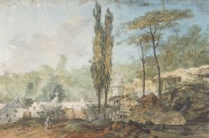 View of a Park by Louis Gabriel Moreau Oil Painting