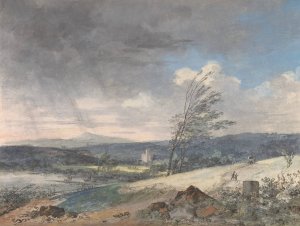 Windswept Landscape by Louis Gabriel Moreau Oil Painting