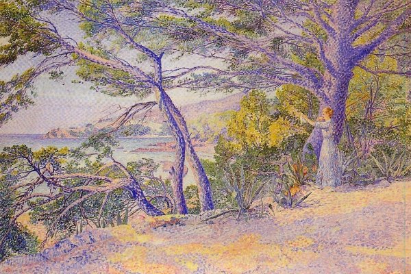 Main Product Photo of Under the Pines at Carqueiranne Painting by Louis Gaidan