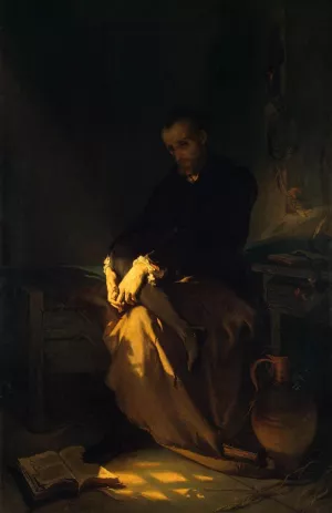 Tasso in the Prison Oil painting by Louis Gallait