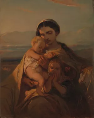 The Evening Oil painting by Louis Gallait