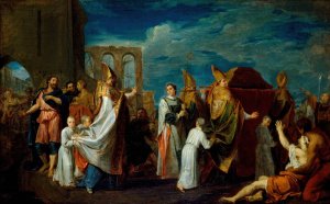 La translation des reliques de Saint Augustin by Louis Galloche Oil Painting