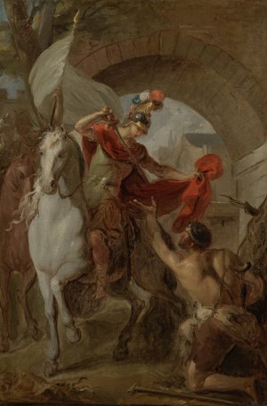 Saint Martin Sharing his Coat with a Beggar by Louis Galloche Oil Painting
