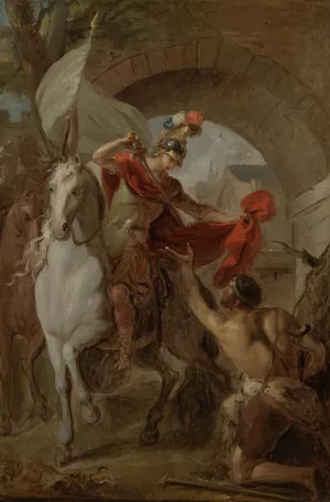 Saint Martin Sharing his Coat with a Beggar Oil painting by Louis Galloche