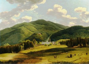 A View of the Benedictine Abbey at Vallombrosa by Louis Gauffier Oil Painting