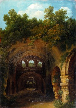 Ruins of a Roman Bath or Reservoir Oil painting by Louis Gauffier