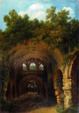 Ruins of a Roman Bath or Reservoir by Louis Gauffier Oil Painting