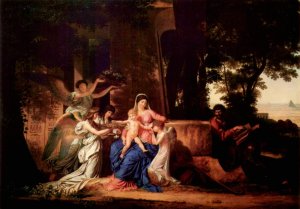 The Rest of the Holy Family while Fleeing to Egypt Oil painting by Louis Gauffier