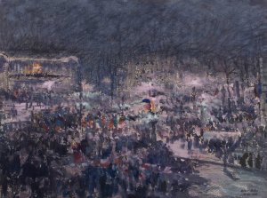 La Marseillaise chantee a la loggia de l'Opera par Me Chenal le 12 novembre 1918 by Louis-Gilbert Bellan Oil Painting