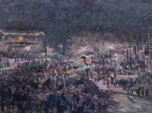 La Marseillaise chantee a la loggia de l'Opera par Me Chenal le 12 novembre 1918 by Louis-Gilbert Bellan Oil Painting