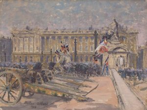 La place de la Concorde le jour de l'Armistice, le 11 novembre 1918 by Louis-Gilbert Bellan Oil Painting