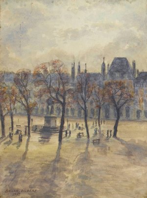 La place des Vosges, element d'un triptyque by Louis-Gilbert Bellan Oil Painting