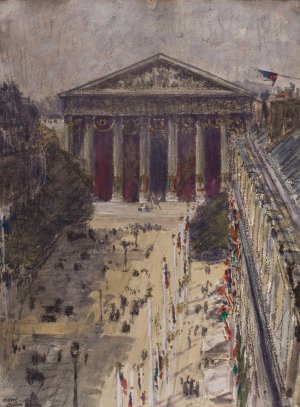 La rue Royale le jour de la Fete de la Victoire by Louis-Gilbert Bellan Oil Painting