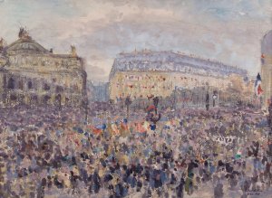 L'Opera le 11 novembre 1918 by Louis-Gilbert Bellan Oil Painting