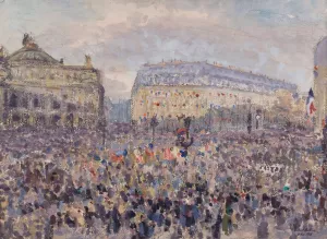 L'Opera le 11 novembre 1918 by Louis-Gilbert Bellan Oil Painting