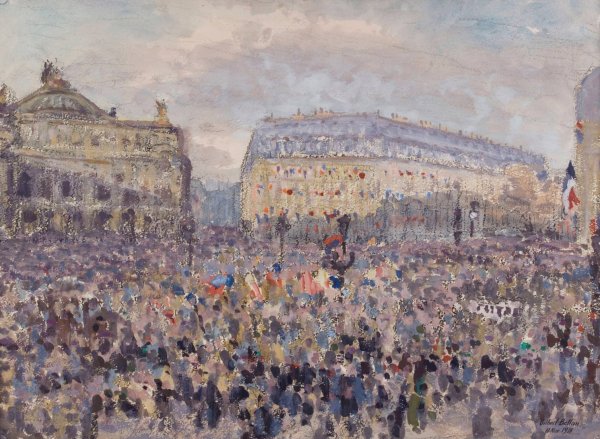 L'Opera le 11 novembre 1918  by Louis-Gilbert Bellan - Hand-Painted Oil Painting Reproduction
