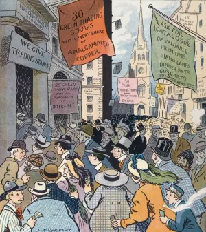 It might help some if Wall Street gave trading stamps by Louis Glackens Oil Painting