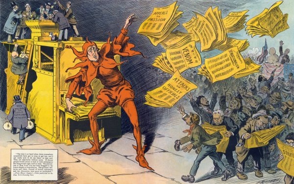 Main Product Photo of The yellow press  Painting by Louis Glackens