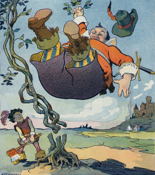 Main Product Photo of Woodrow and the bean-stalk  Painting by Louis Glackens