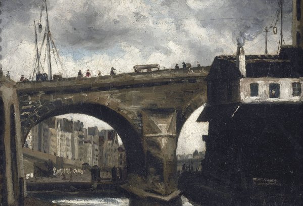 Le pont et la pompe Notre-Dame  by Louis-Godefroy Jadin - Hand-Painted Oil Painting Reproduction