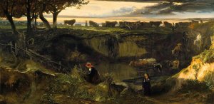 View of Montfort l'Amaury by Louis-Godefroy Jadin Oil Painting