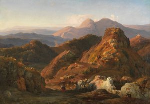 Abendstimmung in den Albaner Bergen by Louis Gurlitt Oil Painting