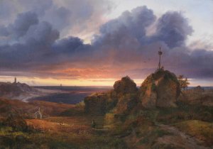 Evening view of the Kattegat near Kullen by Louis Gurlitt Oil Painting