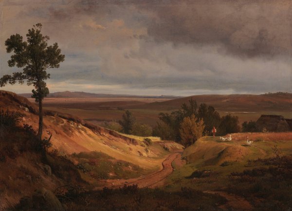 Heidelandschaft bei Silkeborg in Jutland, Danemark  by Louis Gurlitt - Hand-Painted Oil Painting Reproduction