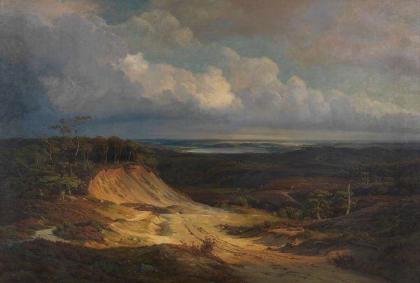 Heidelandschaft in Jutland  by Louis Gurlitt - Hand-Painted Oil Painting Reproduction