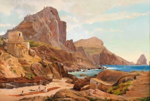 Marina Piccola, Capri by Louis Gurlitt Oil Painting