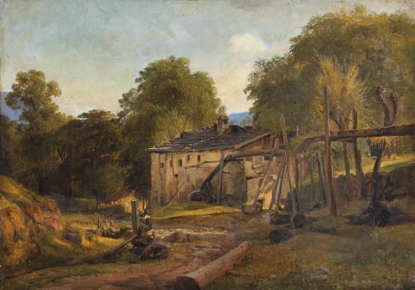 Tyrolean Landscape. Study  by Louis Gurlitt - Hand-Painted Oil Painting Reproduction