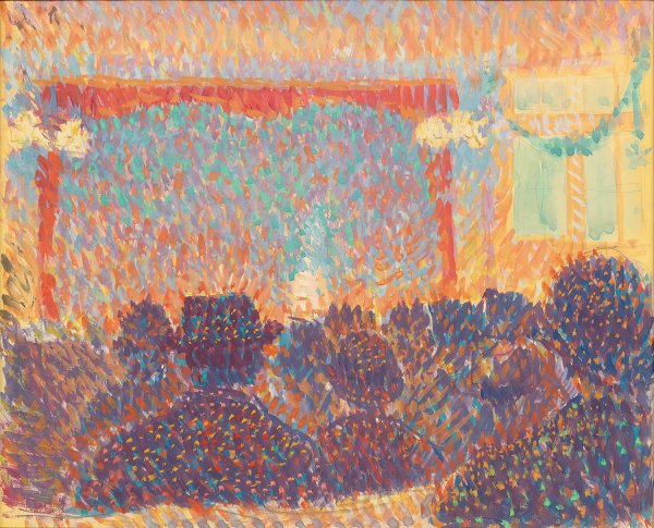 Au Theatre by Louis Hayet - Hand-Painted Oil Painting Reproduction