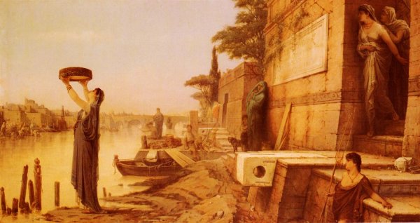 La Vestale Tuccia by Louis Hector Leroux - Hand-Painted Oil Painting Reproduction