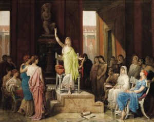 Sappho by Louis-Hector Leroux Oil Painting