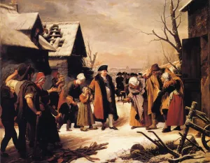 Louis XVI Distributing Alms to the Poor by Louis Hersent - Oil Painting Reproduction